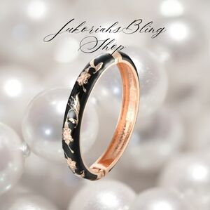 Floral Enamel Bangle Bracelet